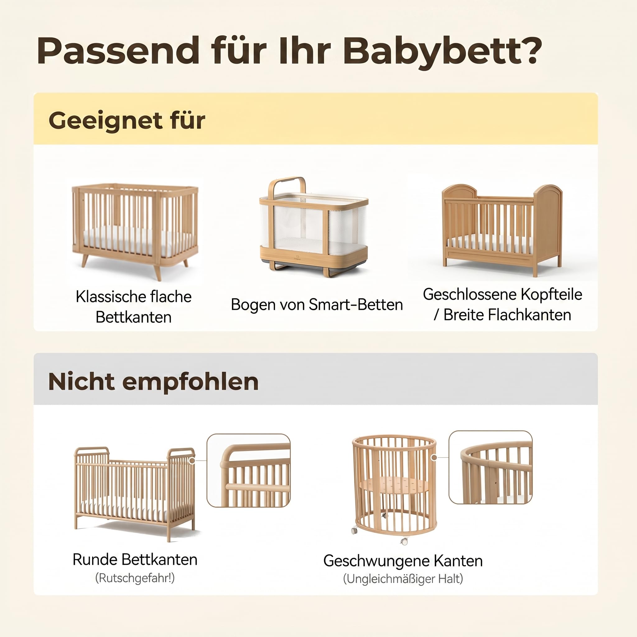 let's make Mobile Verbesserte Version Halterung Holz für Babybet, Höhenverstellbarer & 360° Drehbarer Mobile Arm mit Erweiterter, Mobile Halterung für Babybett Zubehör, Kinderzimmer Deko