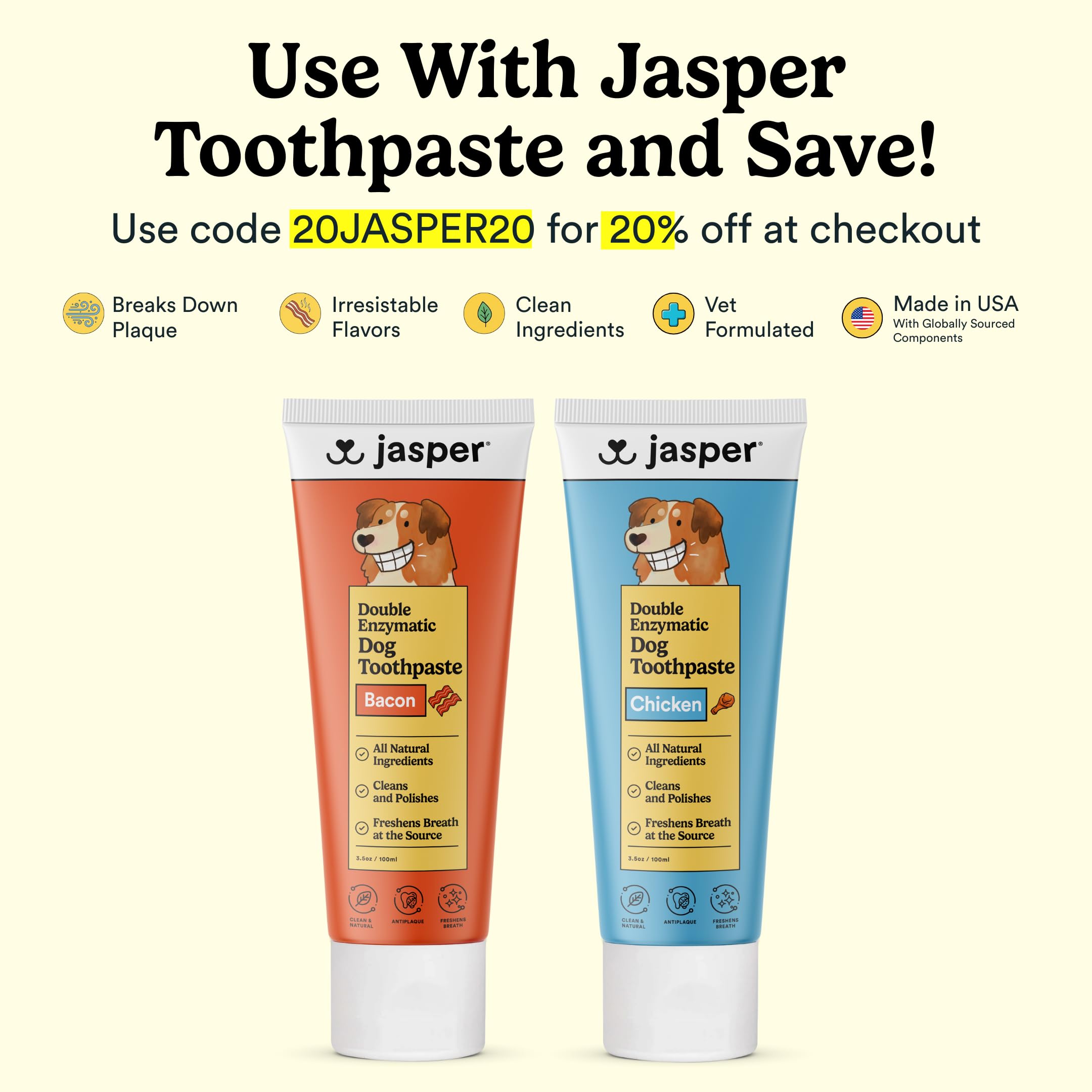 Jasper 犬用歯ブラシ 360度指歯ブラシキット (2本パック) 人間工学設計 フルサラウンドブラシで歯の掃除がしやすい 子犬 猫 小型ペットの歯科ケア ライトブルー