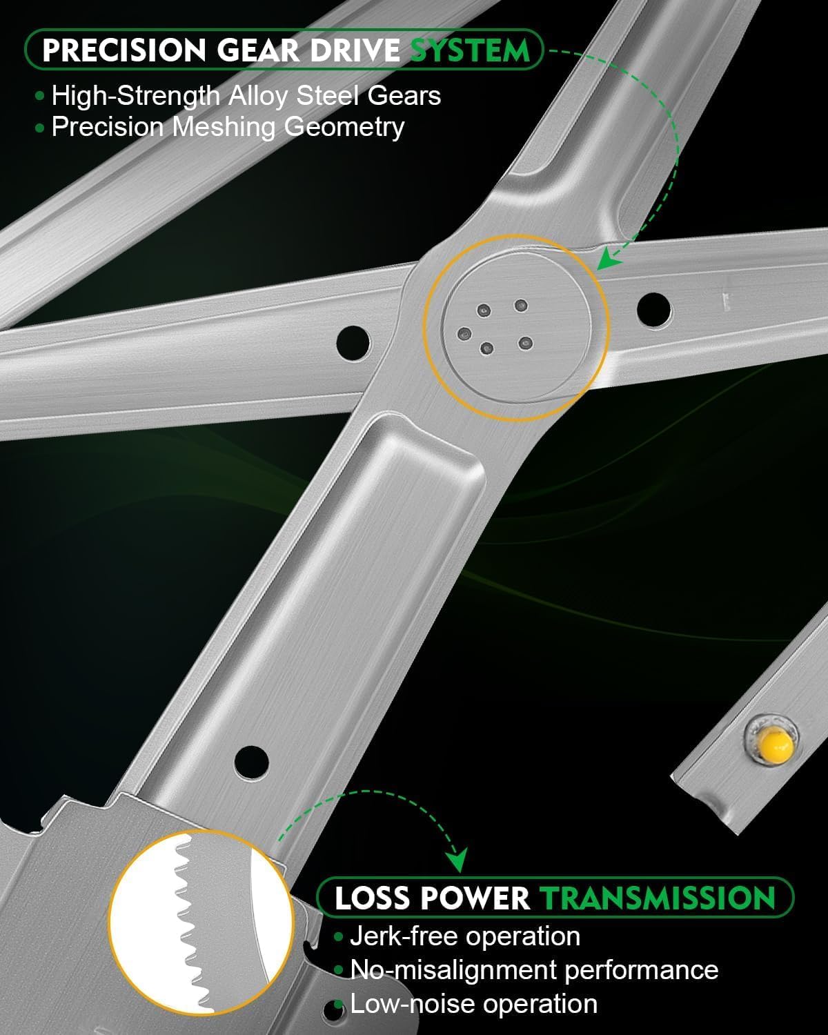 ‎Front Left Driver Side Power Window Regulator with Motor for:-Chevy Colorado 2004-2012, for:-GMC Canyon 2004-2012, for:-ISUZU I-280 2006-2008, with 2 Pins, OE# 741-014 15922914