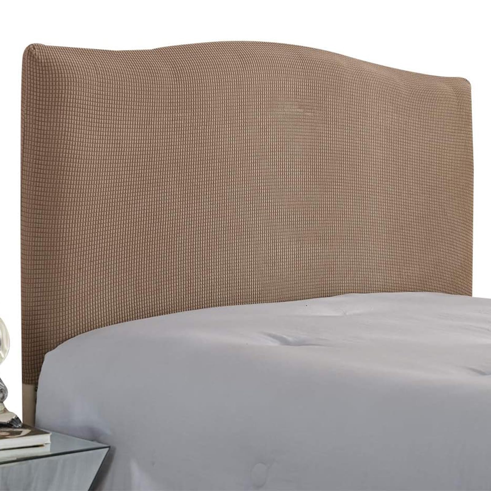 Gebin Stretch Solid Color Headboard Slipcover - Dustproof Bed Headboard Cover Protector for Single, Double, King (Light Brown, 200CM)