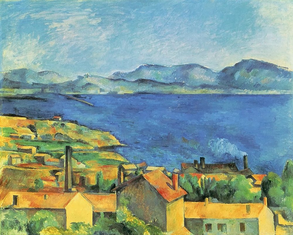 Tableau Cézanne La Baie de Marseille XL mat pour habiller un mur vide
