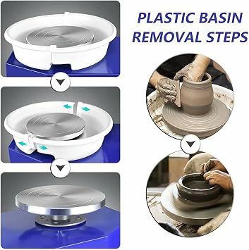 Electric Pottery Wheel, 25cm Heavy Duty Ceramic Forming Machine with Foot Pedal and LCD Touch Screen for Beginners DIY, Ideal for Home and School Pottery Studios