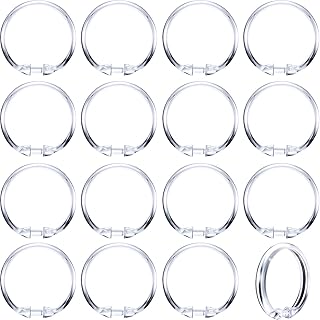 HESTYA 20 Pack Plastic Clear Round Shower Curtain Rings for Bathroom Shower Rod