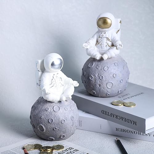 Miniatura 8 de Estatuas de astronauta y planeta escultura ornamento de escritorio Accesorios de escritorio Decoración de mesa Monedas Banco Sit