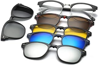 Visions India 6 In 1 Polarized Magnetic Clipon Rectangular UV Protected Sunglasses Eye Glasses With 400 Night Vision Men W... Price In India
