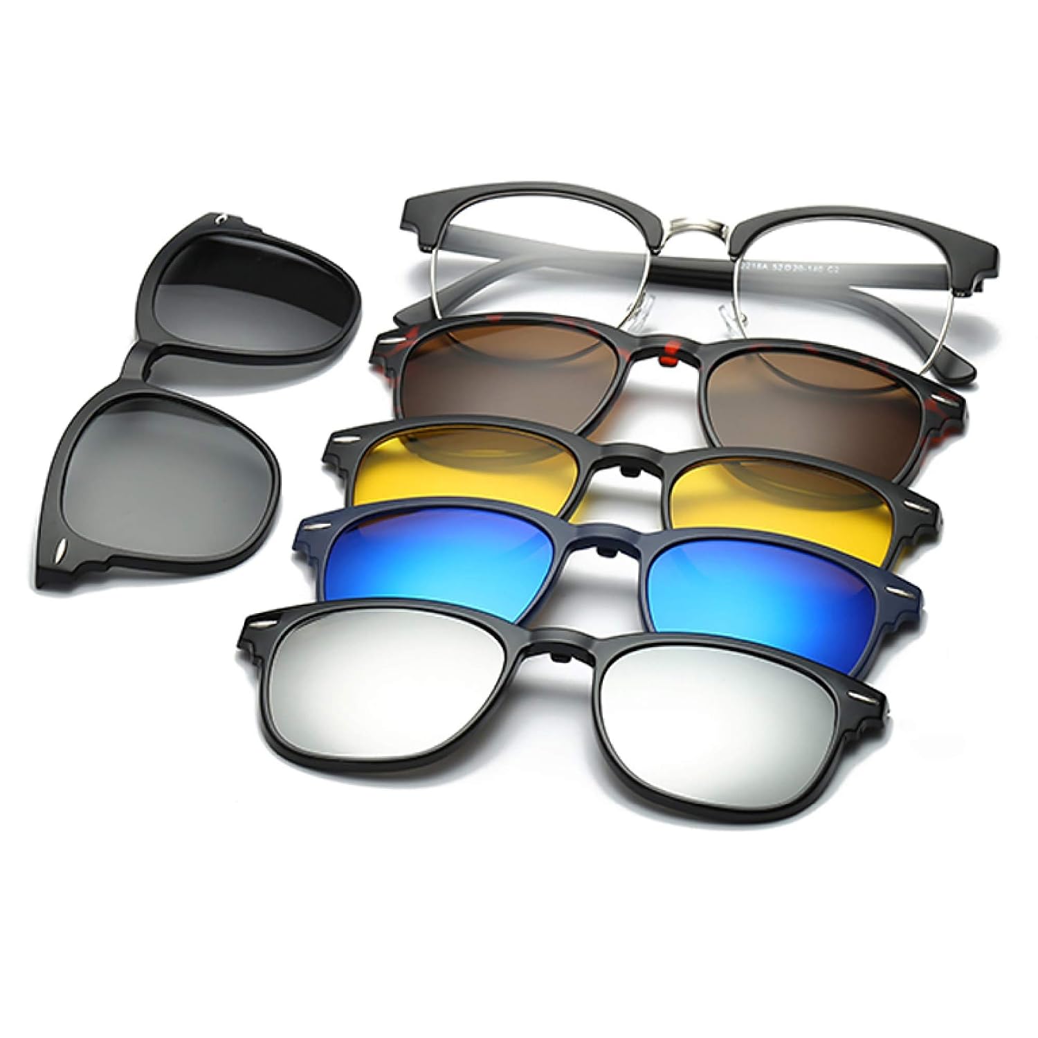 Visions India 6 In 1 Polarized Magnetic Clipon Rectangular UV Protected Sunglasses Eye Glasses With 400 Night Vision Men W... - Review, Price and Buying Guide