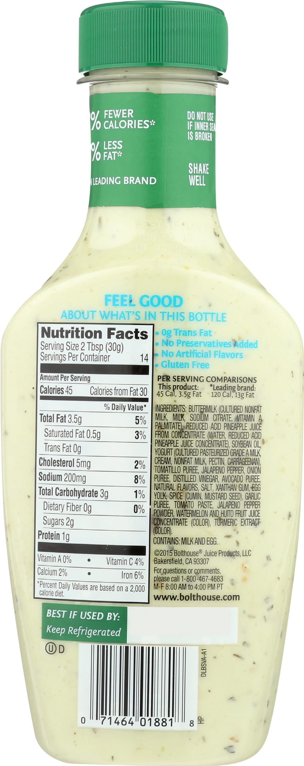 Bolthouse Farms Salsa Verde Avocado Yogurt Dressing, 14 FZ | Grocery Pickup & Delivery | Whole Foods Market Bolthouse Farms Salsa Verde Avocado Yogurt Dressing, 14 FZ | Grocery Pickup & Delivery | Whole Foods Market