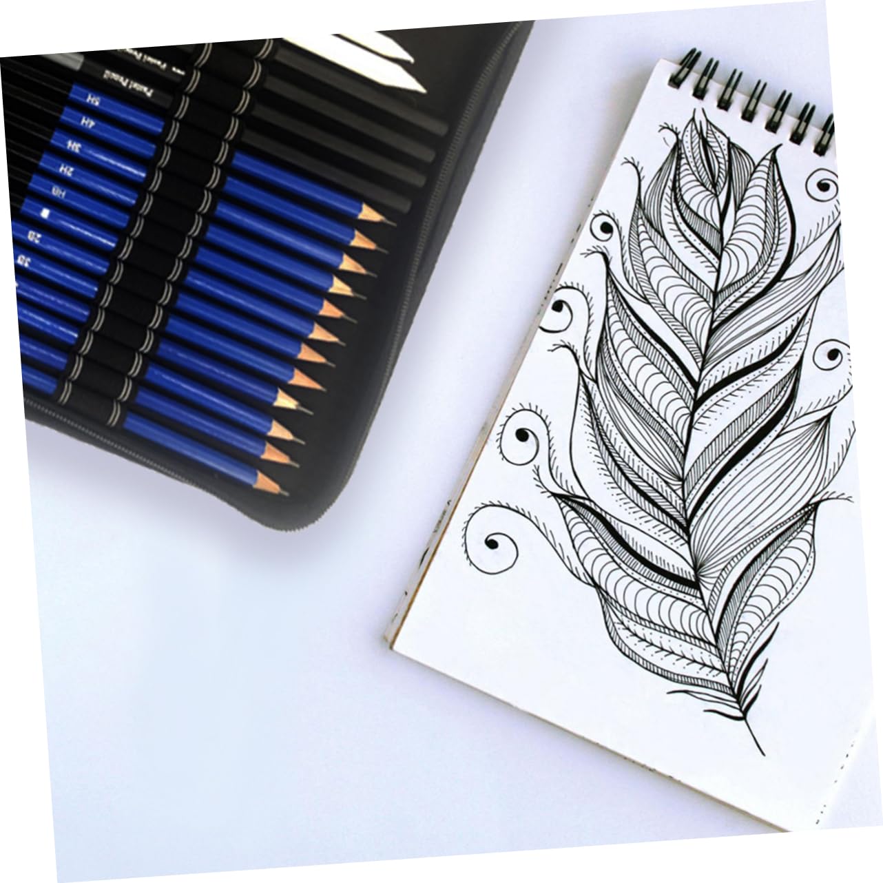 Set di Matite per Disegno da Schizzo per Studenti D'arte, 72 Pezzi | Matite per Disegno, Nero, Disegno Fluido e Punta Robusta, per Sketching e Coloring Books
