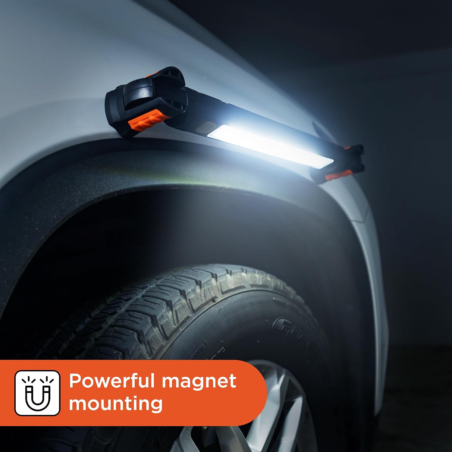 BLACK+DECKER Magnetic LED Light Bar & 2600mAh Power Bank, Adjustable 1400 Lumens COB Utility Work Light, 4 Modes, 360° Rotation, Dual Hooks, IK07 Shock-Resistant, Indoor/Outdoor IP54 Weather-Resistant