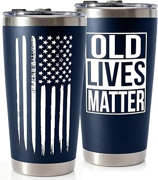 Gag Gifts for Men - Gifts for Dads from Daughter, Son for Fathers Day, Christmas - 30th, 40th, 50th, 60th Birthday Gifts for Men, Him - Dad Birthday Gifts, Old Man Gift, Old Lives Matter Tumbler 20oz