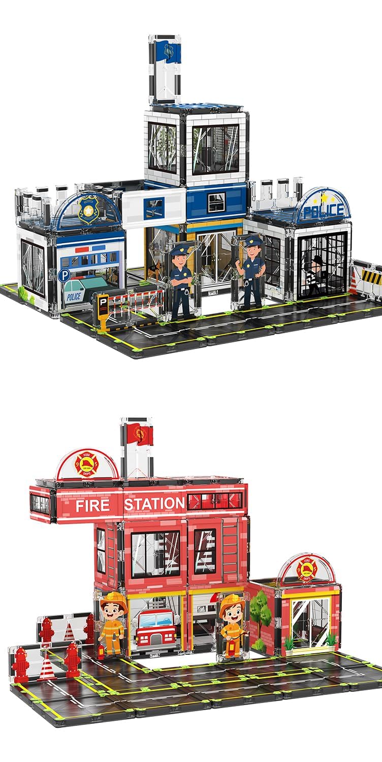 Amazon.com: AFUNX Magnetic Tiles, Theme Building Blocks Set