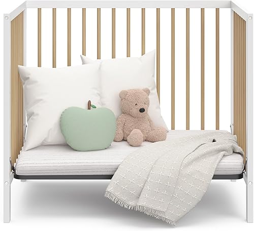 Miniatura 4 de Graco Teddi - Mini cuna convertible 4 en 1 con colchón resistente al agua (blanco con madera flotante), certificado GREENGUARD Gold, colchón de 2.75