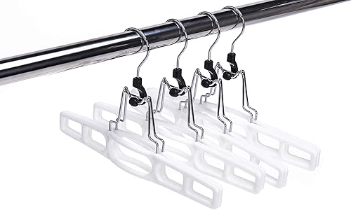 Miniatura 8 de Paquete de 80 perchas para faldas de alta calidad, juego de perchas delgadas que ahorran espacio con abrazadera, colgador para pantalones, perchas