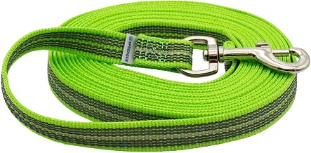 Herm Sprenger - Reflective Neon Green Rubber Nylon Lead (5m)