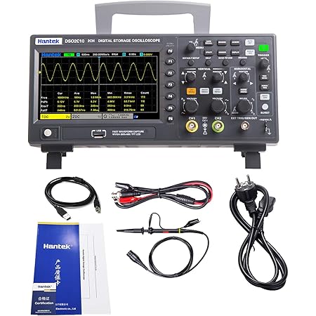 Hantek DSO2C10 Digital Oscilloscope 2CH 1GSa/S Storage Economical Oscilloscope 100MHZ Bandwidth Handheld