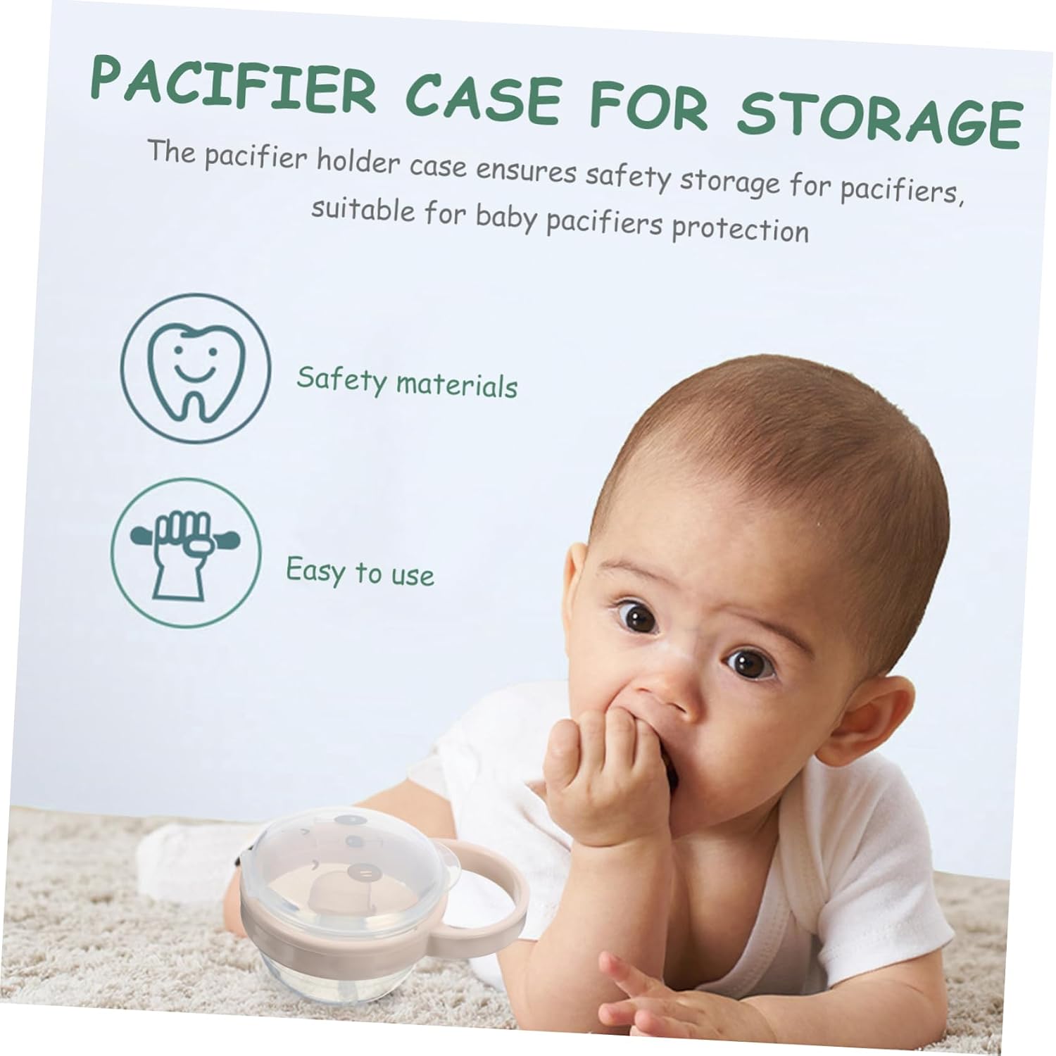 SECFOU 2 Pack Portable Pacifier Holder Case Travel-Friendly Storage for Breastfed Pacifiers Store