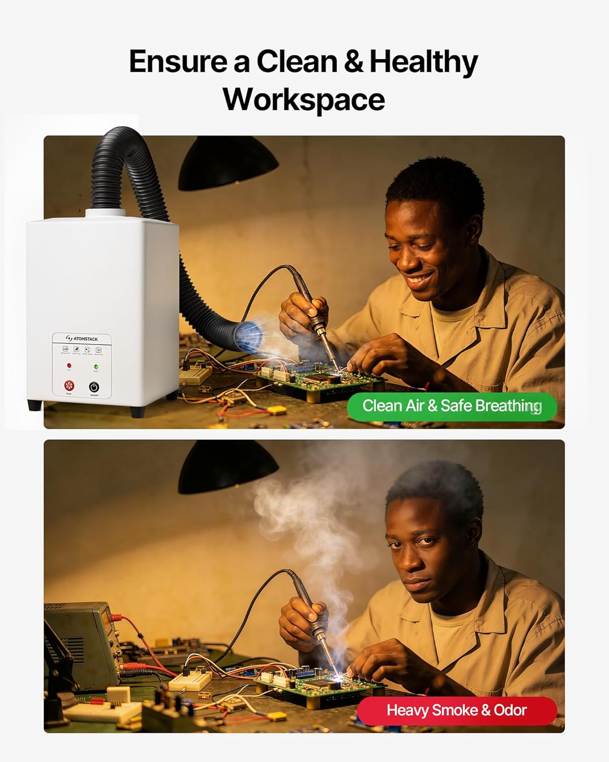 ATOMSTACK D5 Air Purifier for P1 5W Laser Engraver Mini Smoke Purifier for Laser Engraver with 3-Layer Fume Extractor Filter with Activated Carbon + HEPA Filter for Laser Engraving Machine P1