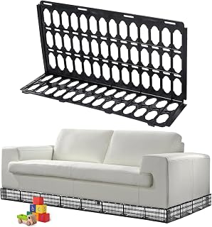 Okllen 12 Pack Under Couch Blockers for Pets, Black Plastic Under Bed Blockers to Prevent Toys, Balls & Dust Bunnies from Going Under Sofa, Bed, Furniture