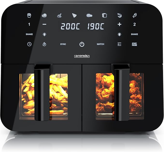 Arendo Dual Zone Heißluftfritteuse 9 L