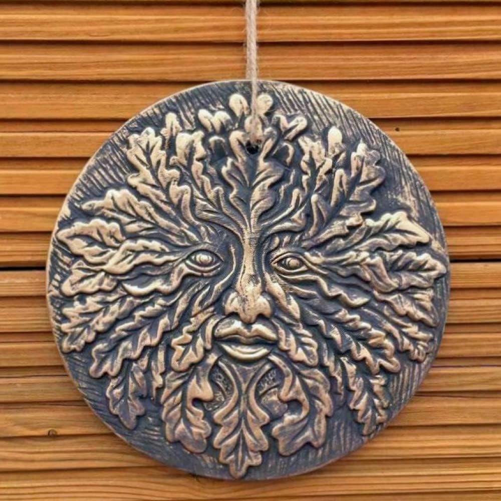 Hunky Dory Gifts Green Man Of The Forest Hanging Wall Plaque Rustic Pagan Wiccan Garden Ornament