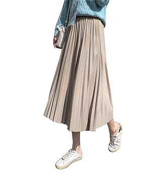 スカート Ami Flowing Pleated Skirt With High Waist Amazon.com: Wvapzxx High Waist Skirts for Womens Student
