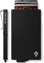 AKIELO RFID Blocking Credit Card Holder in Gift Box - Men's Slim Wallet - Minimalist Design Men's Card Holder (ALPHA Collection)