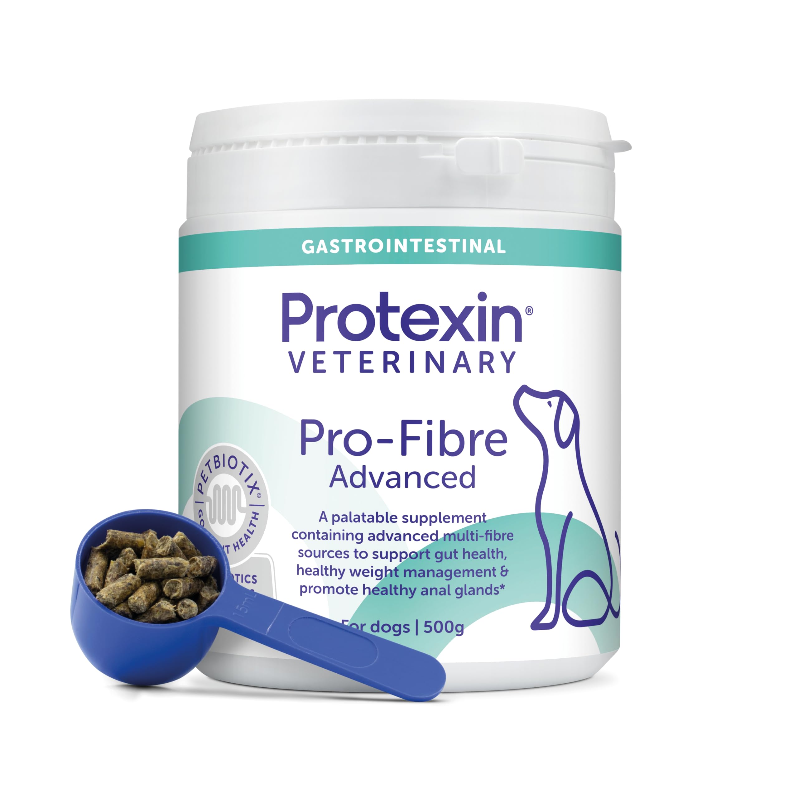 ECUPHAR - Pro-Fibre Advanced 500g, mangime complementare per cani, fonti di fibre multiple per supportare la normale funzione digestiva e la salute intestinale