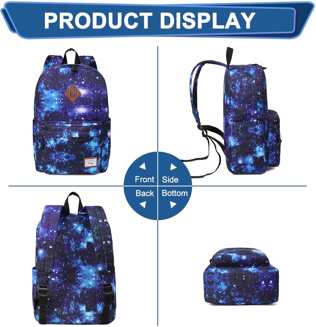 Kasqo Backpack for Women Men,Classic Lightweight Water-Resistant Bookbag for Teen Girls Boys,Travel School Casual Daypack - Image 9