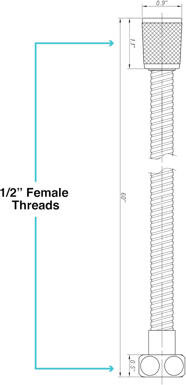 Dura Faucet DF-SA200-ORB RV 60 inch Flexible Stainless Steel Handheld Shower Head Hose (Oil Rubbed Bronze)