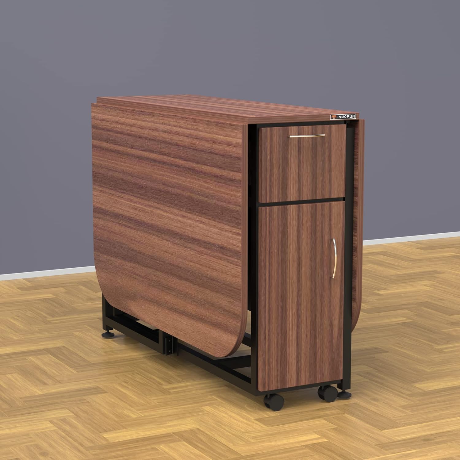 InnoFur Forito Folding Wooden Dining Multipurpose Table (Large (6