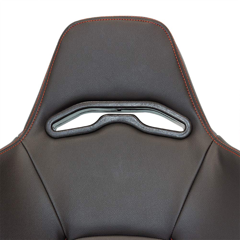 Siège sport 'Eco' - Cuir simili Noir + Coutures rouge - Dossier régable (à droite) - incl. glissière