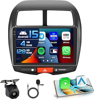 Inefala 4+128G Autoradio für Peugeot 4008/Citroen C4/Mitsubishi ASX 1 Android 15 mit 10'' In-Cell Bildschirm Unterstützung Wireless Carplay und Android Auto Mirror Link Radio FM/RDS GPS WIFI Bluetooth
