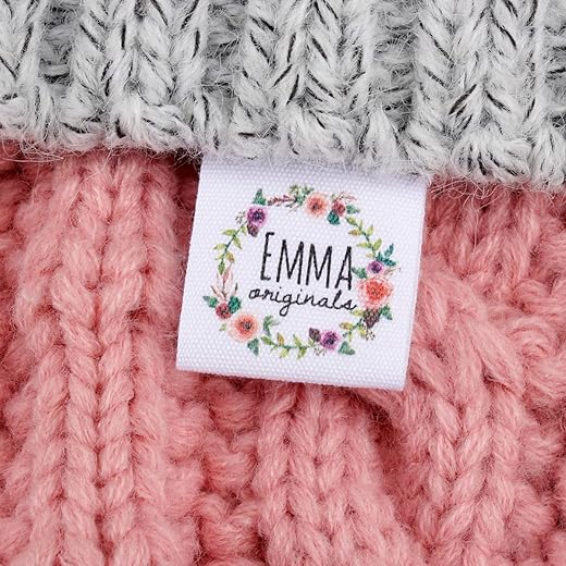 Custom Sewing Labels Personalized Sew on,Clothing Tags,Sewing Labels,Custom Name Design Handmade Business Text Logo Personalized Soft Satin Ribbon Fabric Label (Natural Color,20P)