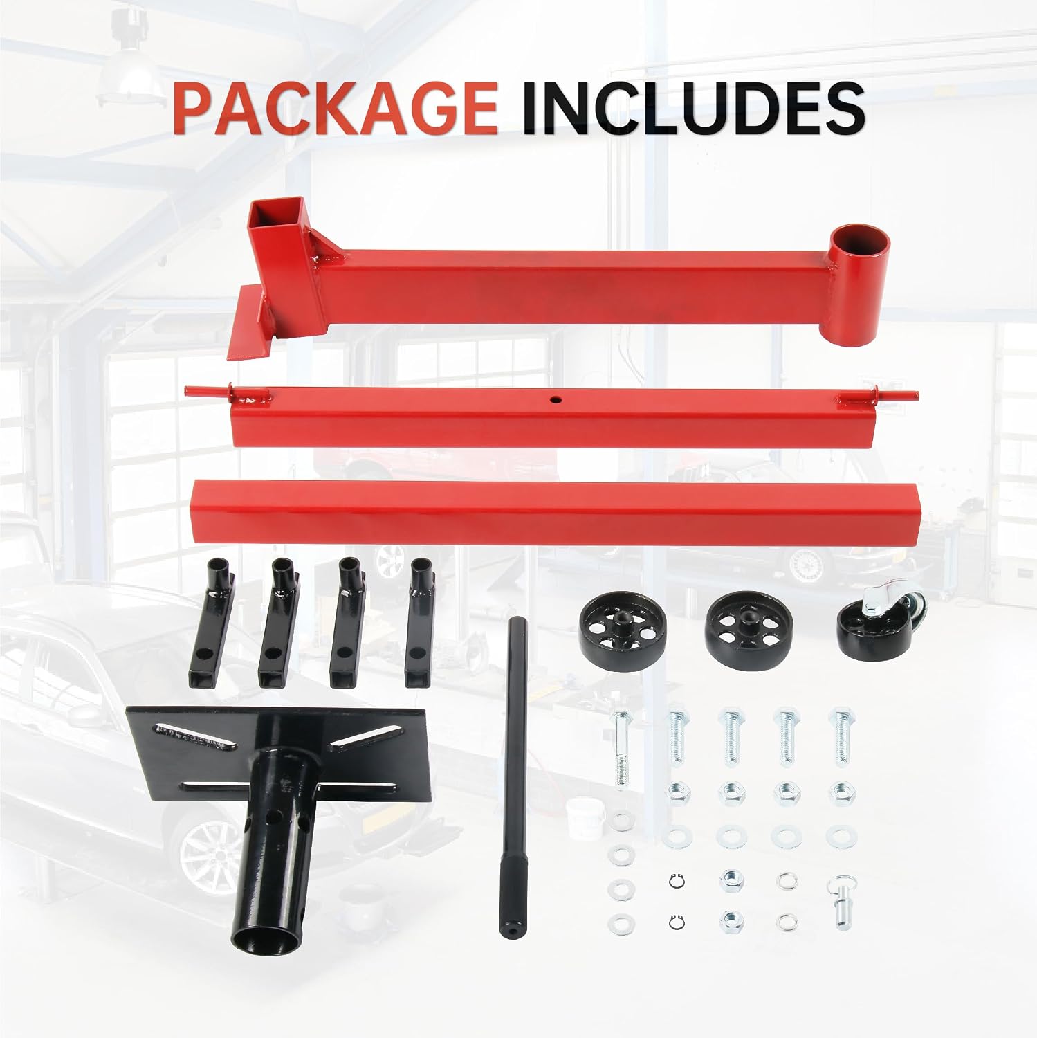 Engine Stand, 3/8 Ton (750 lbs) Capacity Heavy Duty Engine Motor Stand on Wheels, Engine Lift Stands & Hoists with 360 Degree Rotating Head, 4 Adjustable Arms and Swivel Caster for Auto Repair