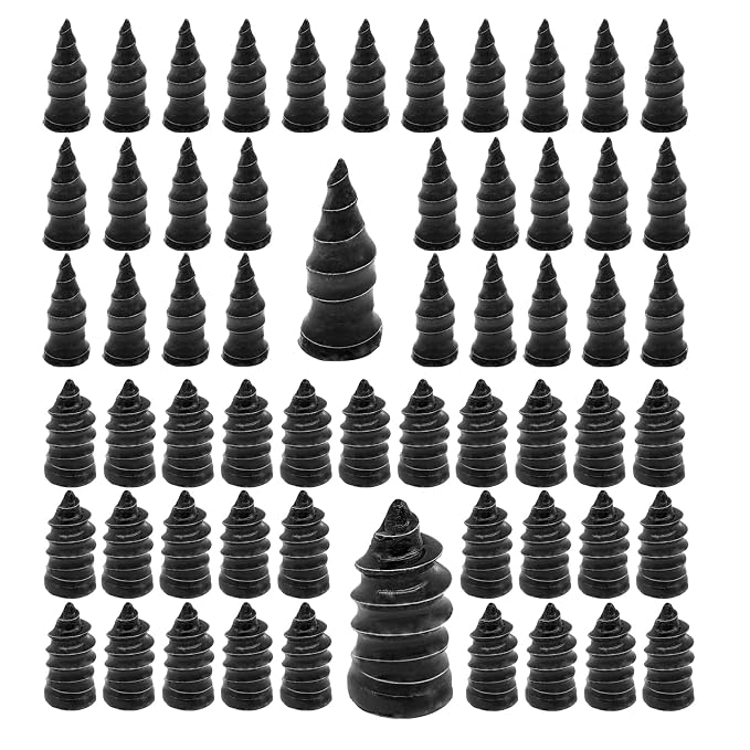 60PCS Tire Repair Rubber Nail, Vacuum Tire Repair Kits Spiral Rubber Nails, Tire Screw Plug Fast Tool Self Service Tire Repair Nail for car, Motorcycle, Truck, Tractor Tire Puncture Repair