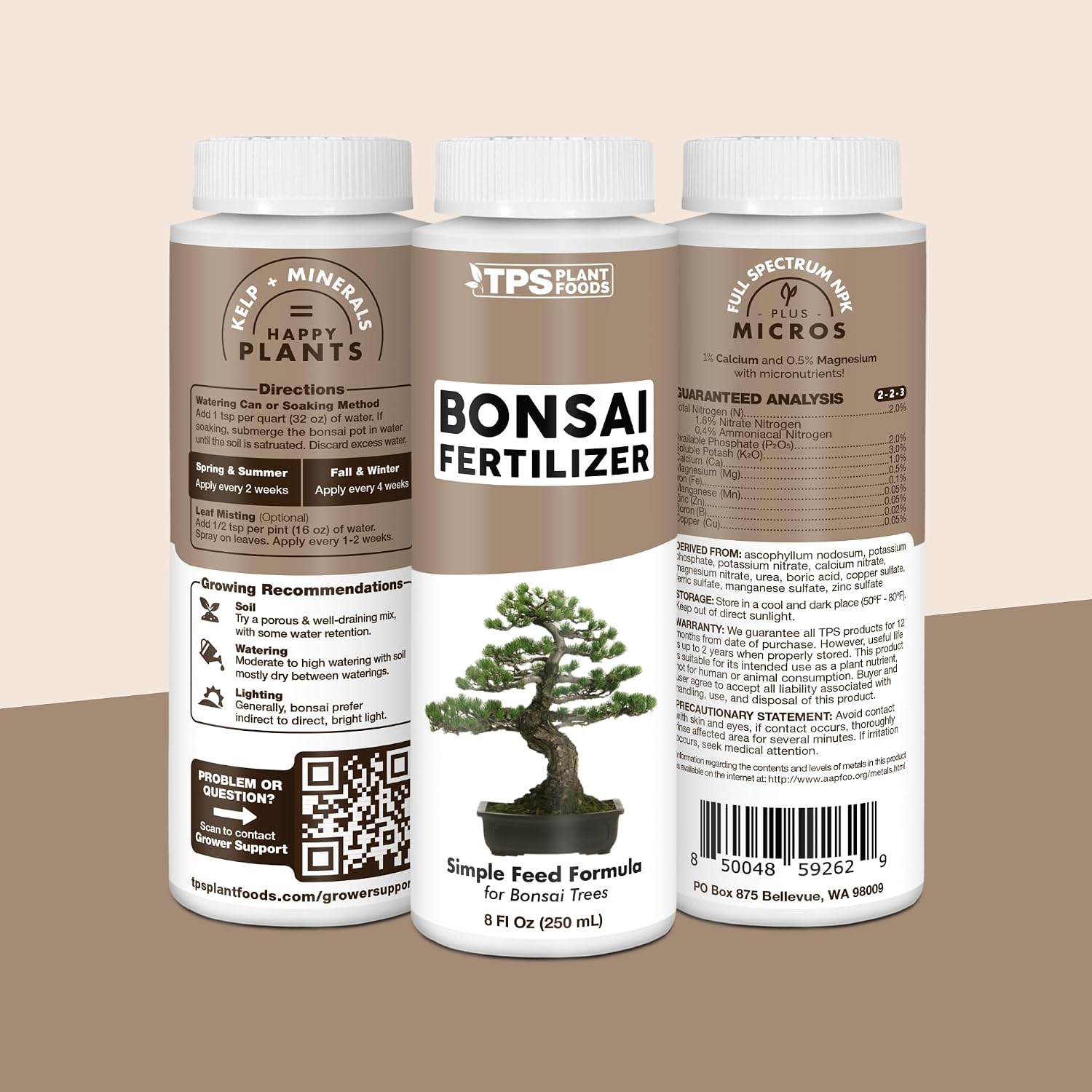 Bonsai Fertilizer – Liquid Plant Food for Healthy Growth, Vibrant Foliage & Stronger Root Development, 1 Gallon