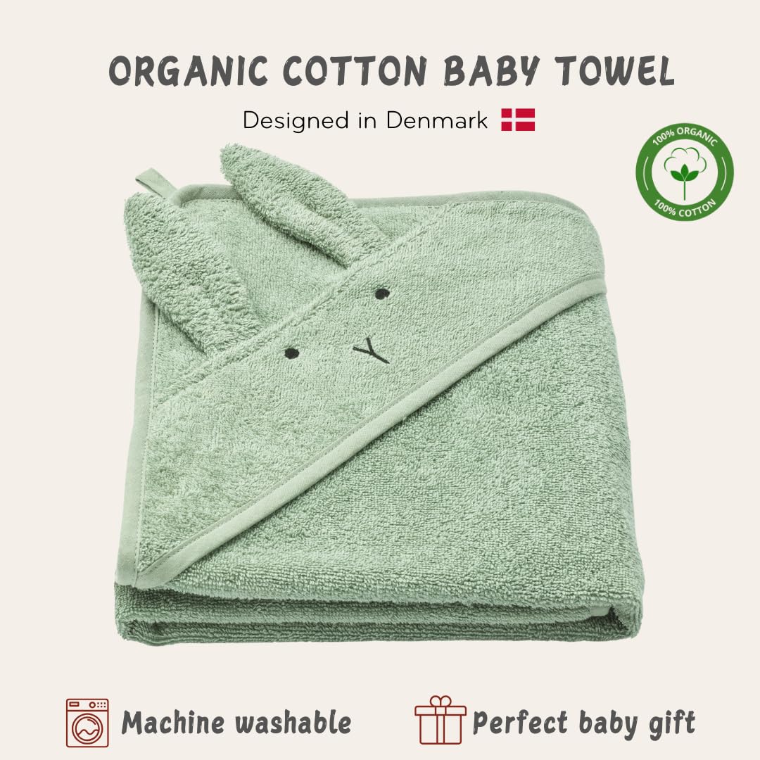 Toalla con capucha para bebé, toallas de baño de algodón orgánico, toallas para bebé, toallas de baño para bebé, 32 x 32 pulgadas, toallas de bebé súper suaves y absorbentes para recién nacidos (verde