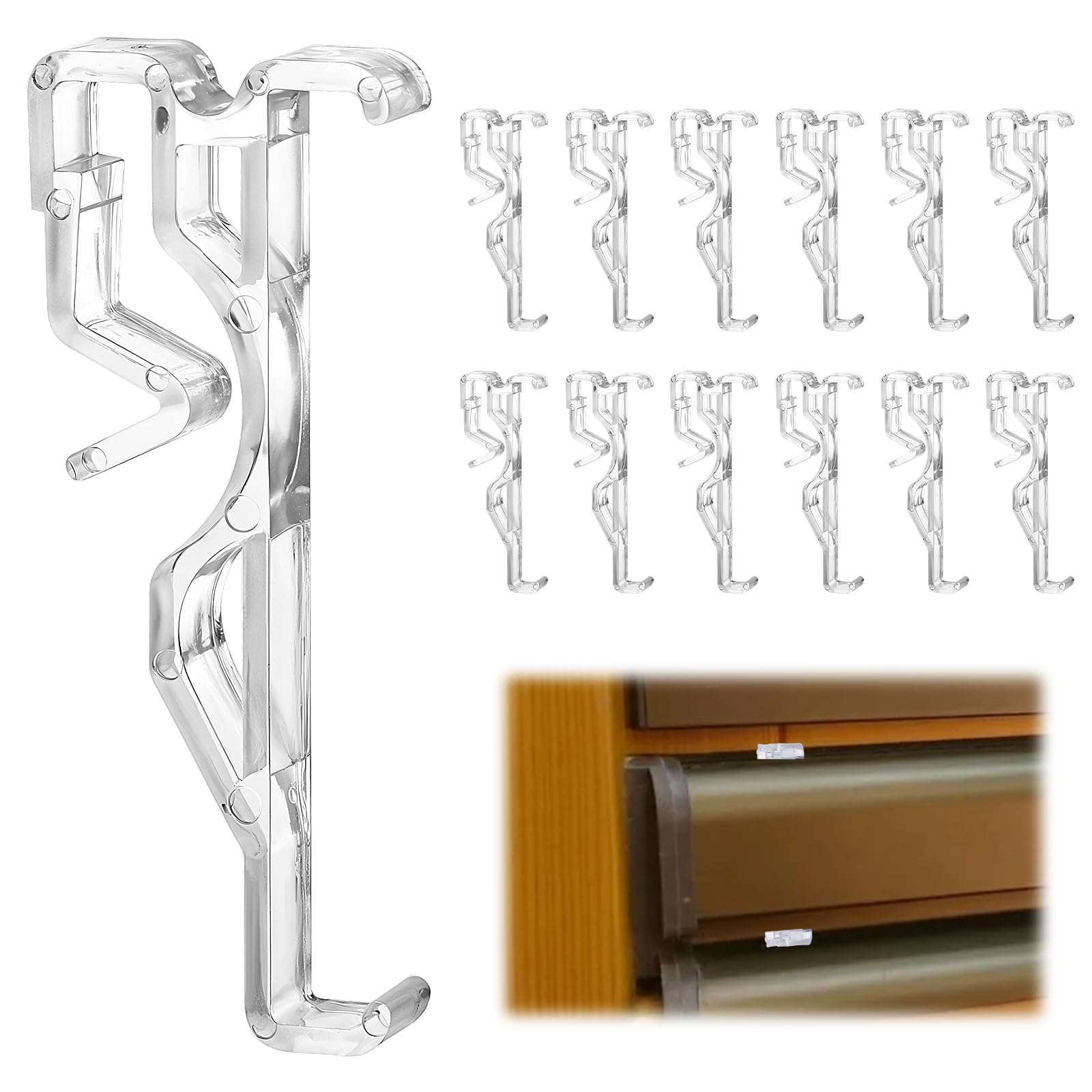 Clips de cenefa de 2.75" invisibles para arreglar persianas horizontales rotas