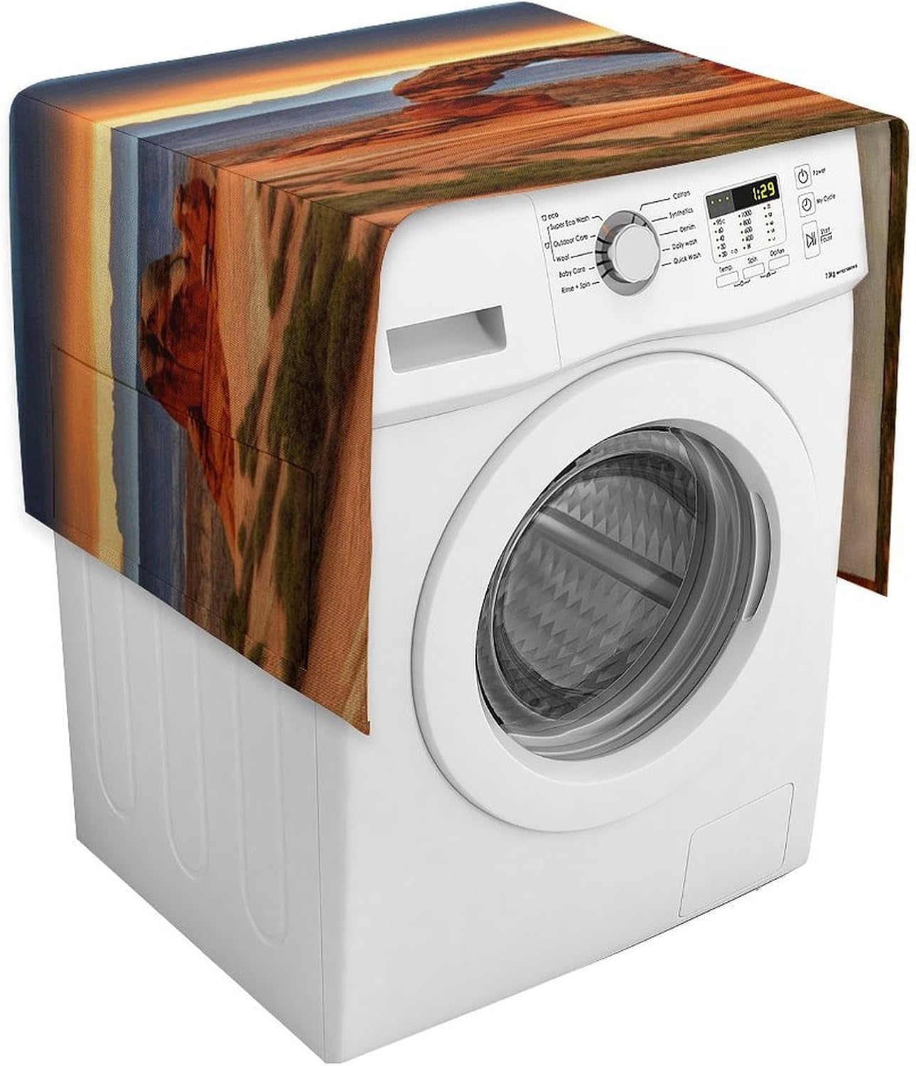 Linen Appliance Dust Cover 54"x20", Multi-Purpose Decorative Dustproof Washer Dryer Covers for The Top, Anti-slip Arches National Park Fridge Dust Cover for Home Kitchen Laundry Room