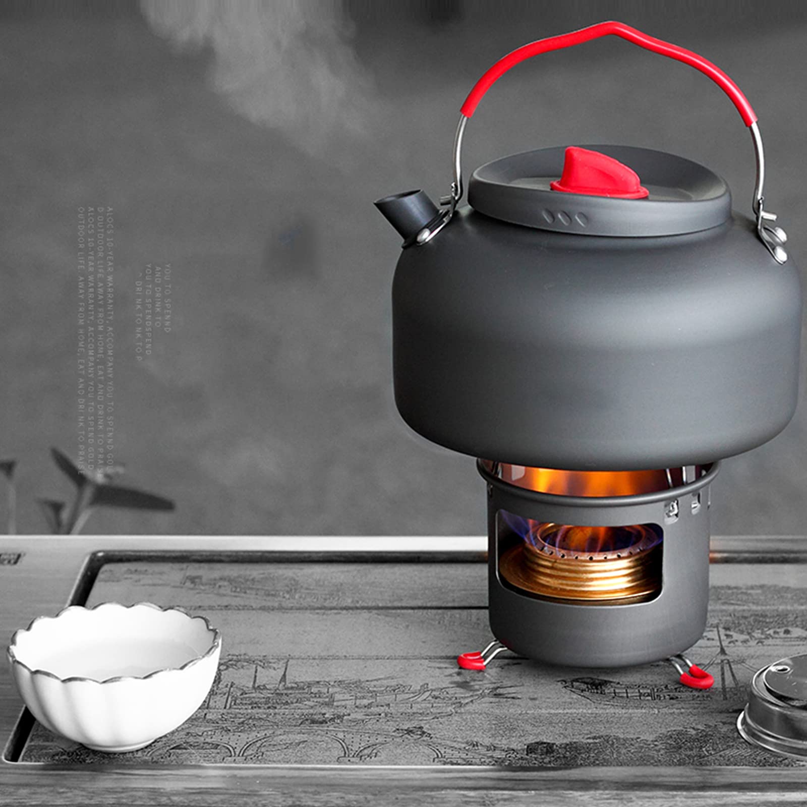 Spirituskocher Für Innenräume,Mit 1,4-Liter-Wasserkocher,tragbare spirituskocher fiir innenraume,Geeignet Für Indoor Und Camping,Spirituskocher Innenräume