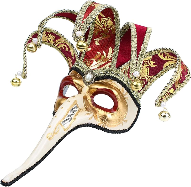 Máscara veneciana del bufón del doctor de la peste del carnaval máscara decorativa de la pared de Halloween de la mascarada
