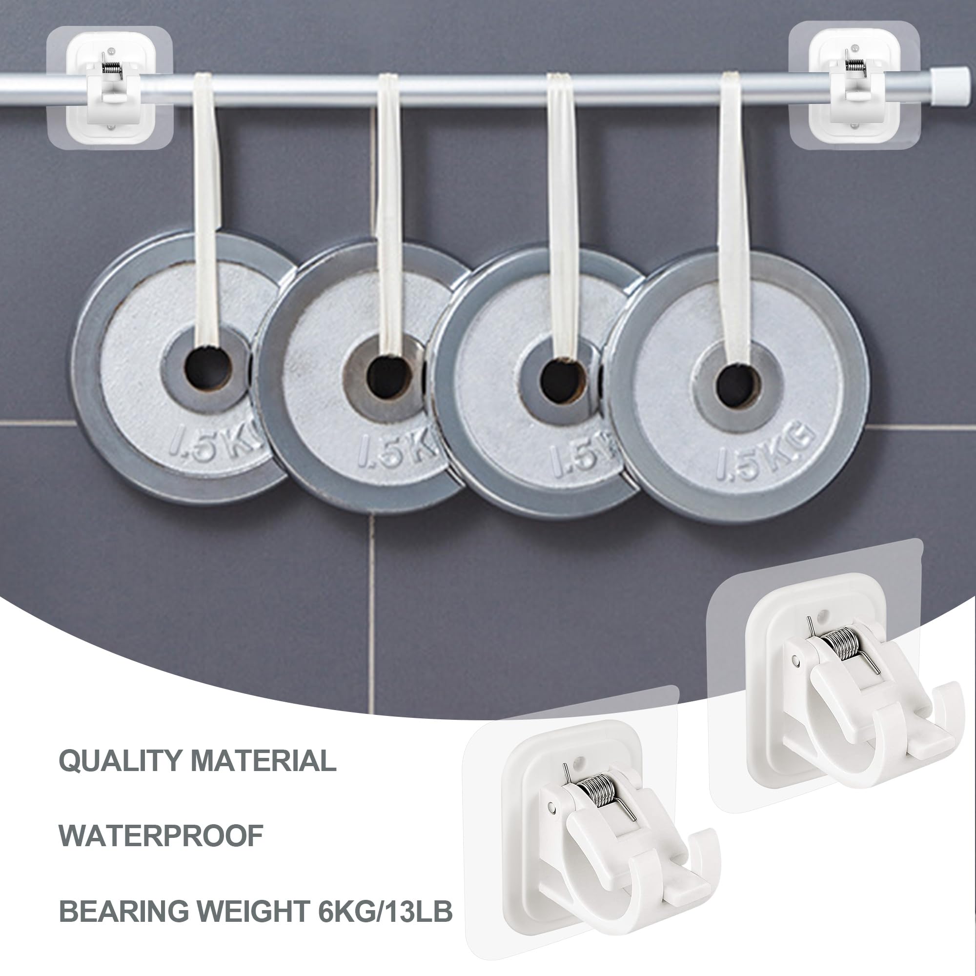 No Drill Curtain Rod Holders - 14 Pack -5