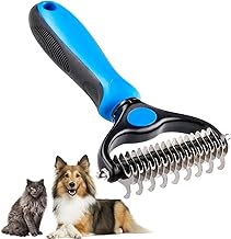 Pet Grooming Rake, Dog Undercoat Rake Cats Shedding Brush Double-Sided Deshedding Dematting Tool Brushes Comb for Dogs & Cats to Easy Remove Undercoat Mats Tangle