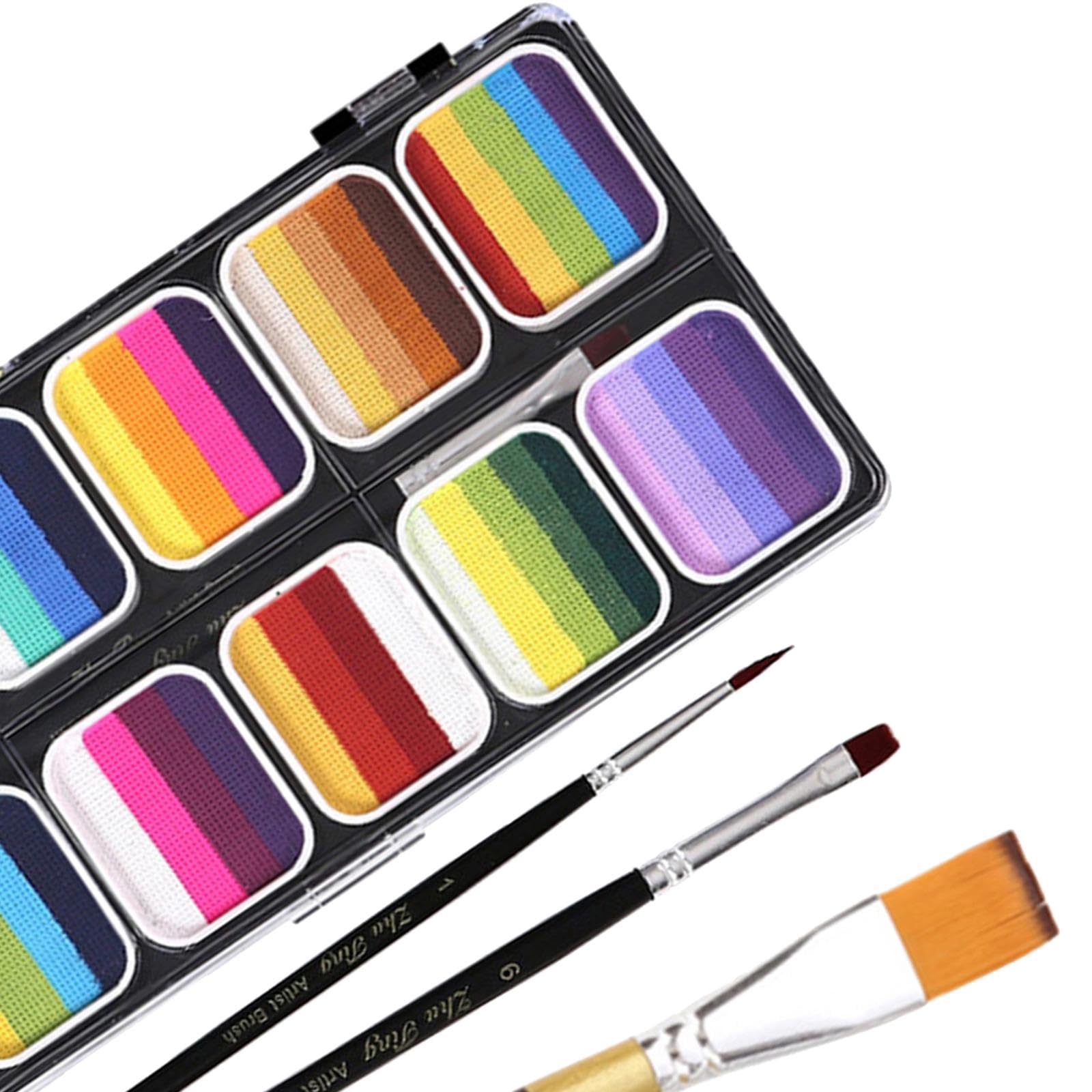 Schminkpalette für Gesicht Und Körper, Wasserlösliche Pigmente, Leuchtende Farben für Kinder Und Erwachsene, Ideal für Kostüme, Cosplay, Bühnenauftrit, Stil b