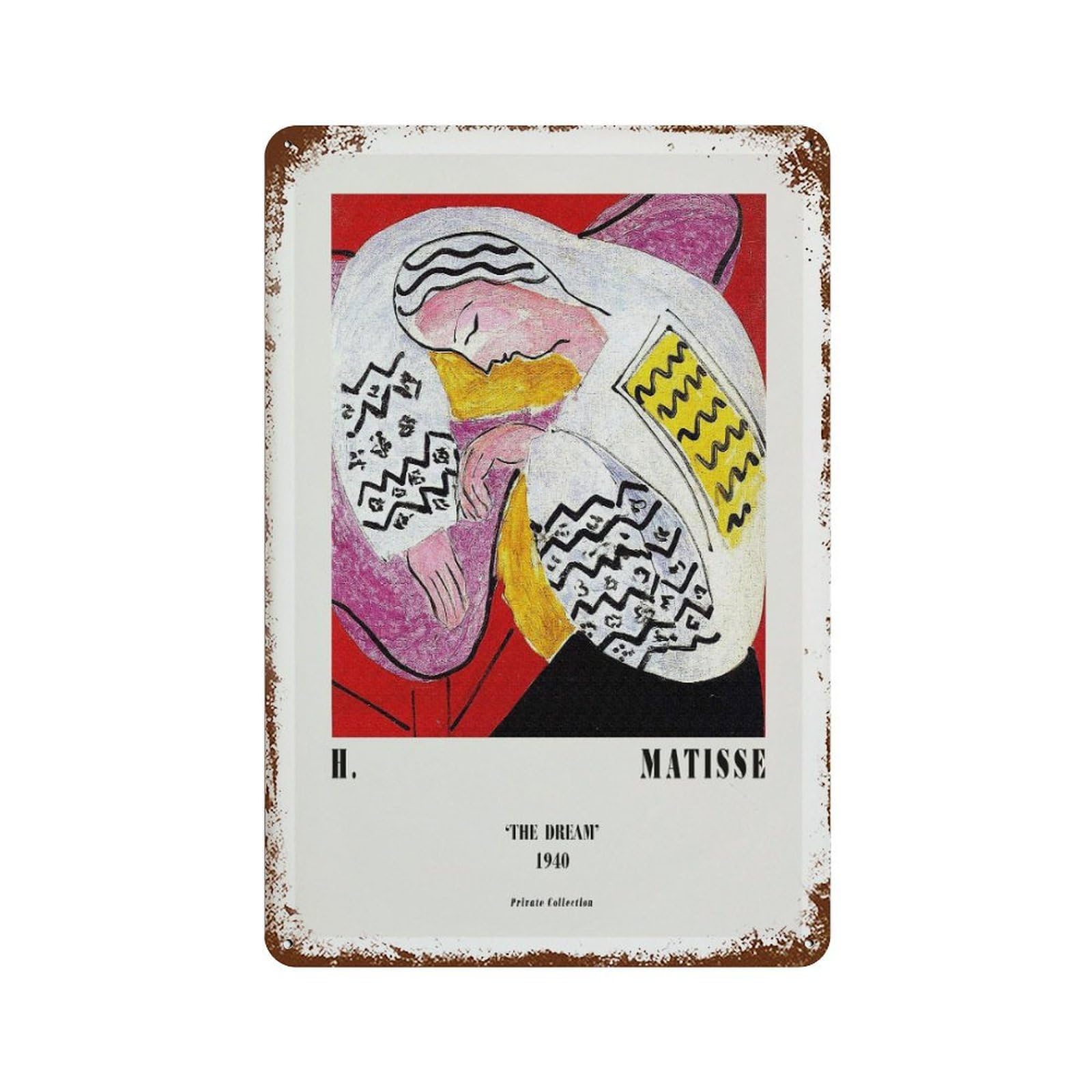 xiaoxiaoshen Matisse The Dream French Modern Wall Decor Art Metal Tin Poster Modern Home Decor Art Home Bar Shop Decorations Vintage Sign 30x20cm