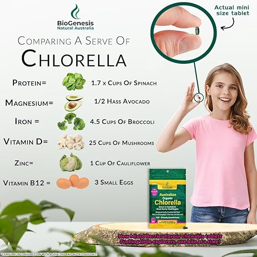 Miniatura 6 de Minitabletas orgánicas de Chlorella  Cultivadas en Australia  Rico en clorofila  Superalimento cultivado por el sol  Sin OMG  Pared de células
