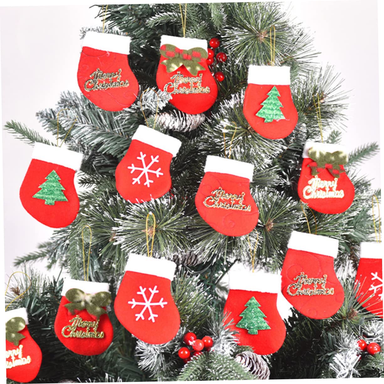 TOPBATHY 64stücke Weihnachtsstrümpfe Aus Hochwertigem Weihnachtsdekoration Für Kamin Geschenkesack Und Christbaumzubehör Für Festliche Anlässe Und Familienfeiern