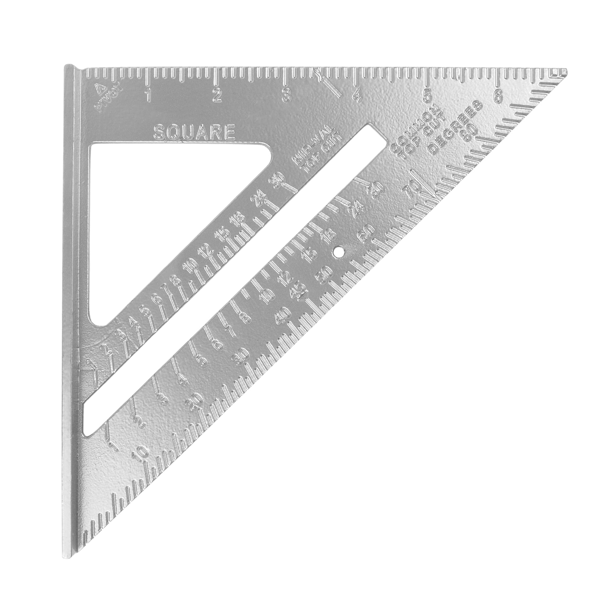 Navoys Silver 7" Aluminium Roofers Square - Carpenter Measurer, Speed Square Layout Tool, Woodworking, Rafters Angle Measurement, Roofing, Protractor, Line Scriber, Framing Square & Ruler