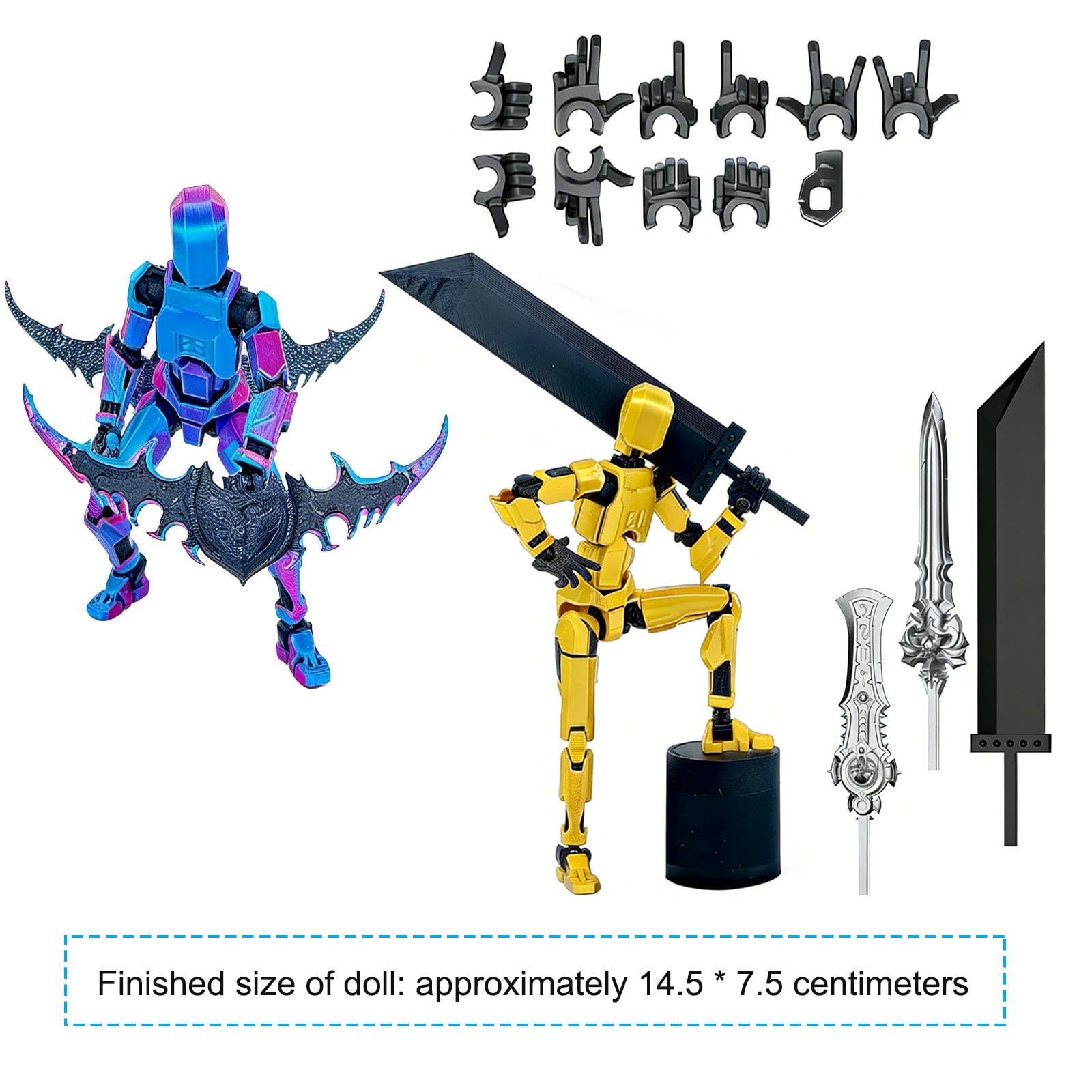 YouthLoxus 2PCS T13 Action Figure, Dummy 13 Multi-Jointed 3d printed action figure, Articulated Stop Motion Robot figure - Image 2