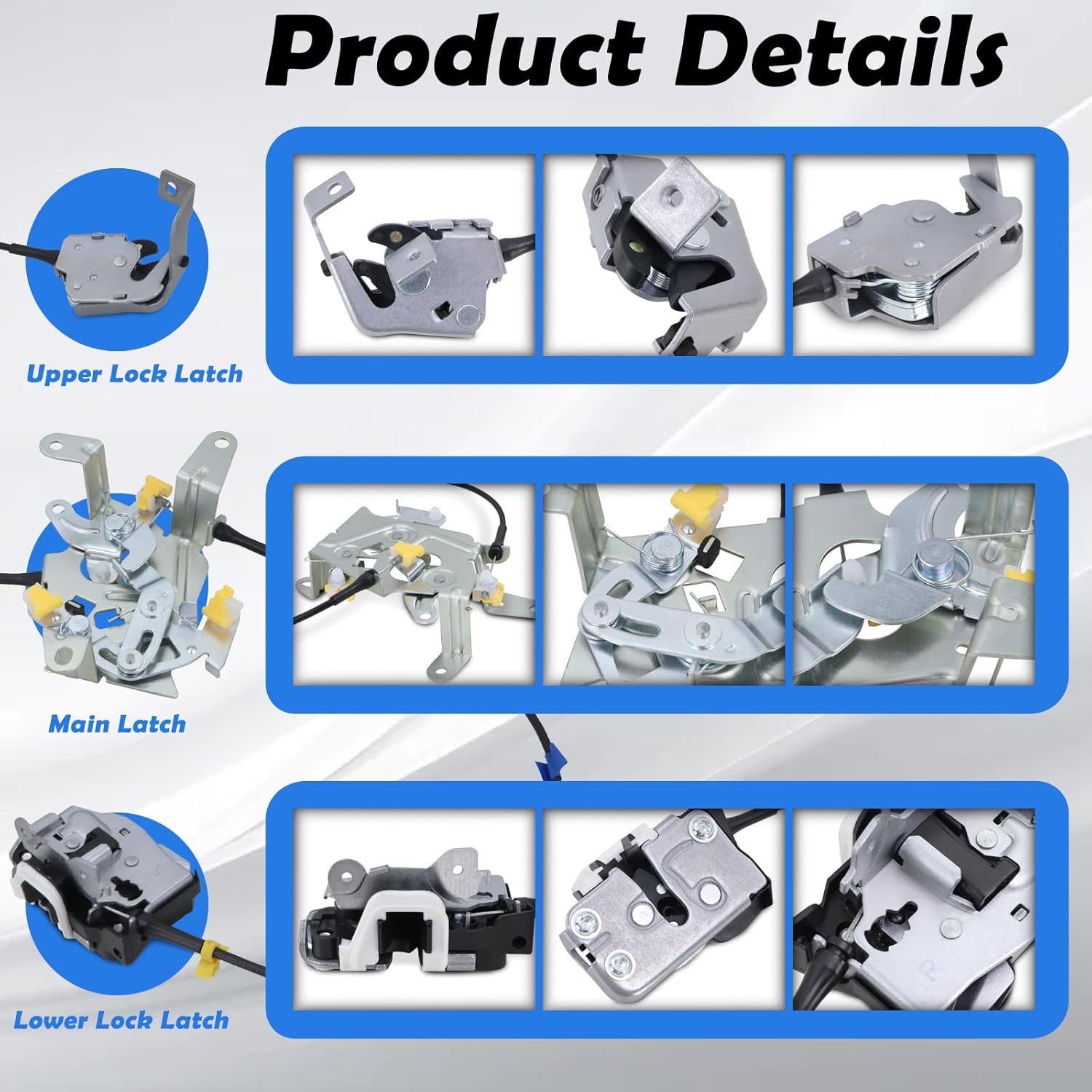 Rear Door Lock Latch & Cable Right Passenger Side Compatible with 1999-2007 Ford F250 F350 F450 F550 Super Duty Upper and Lower Latches Assembly Replaces# 6C3Z-28264A00-A 6C3Z28264A00A